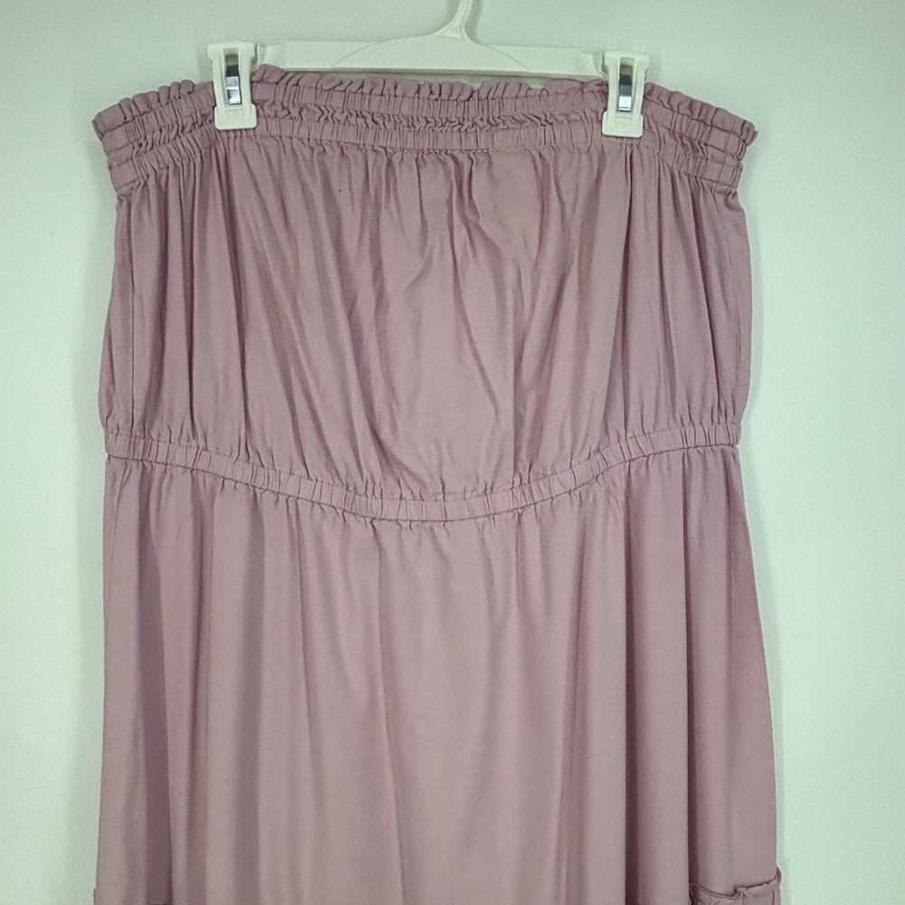 Loft Beach Womens XL Halter Strap Midi Dress Orchid Pink Eyelet Embroidered Trim - Picture 2 of 10
